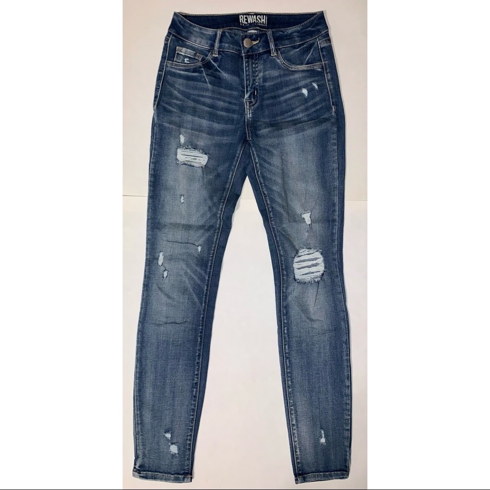 Rewash Distressed Skinny Jeans, Size 0